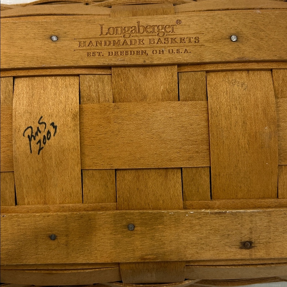 Longaberger Brown Woven Mail Basket - Picture 7 of 11